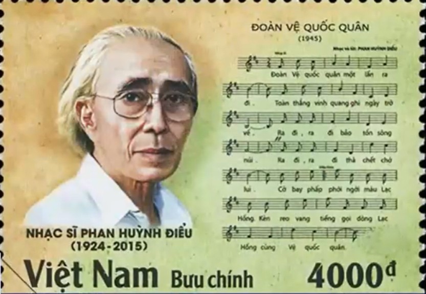 Bộ tem Kỷ niệm 100 năm sinh nhạc sĩ Phan Huỳnh Điểu. Ảnh: Internet